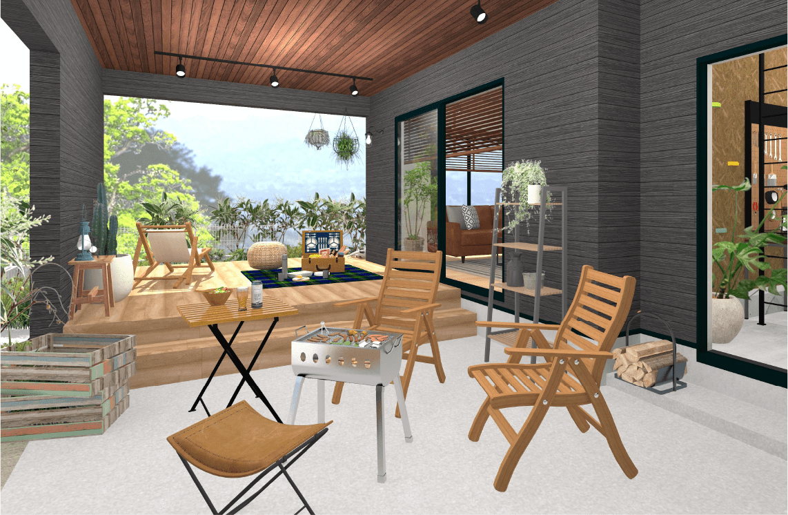 画像：ガレージ + 独立型ホビーベース