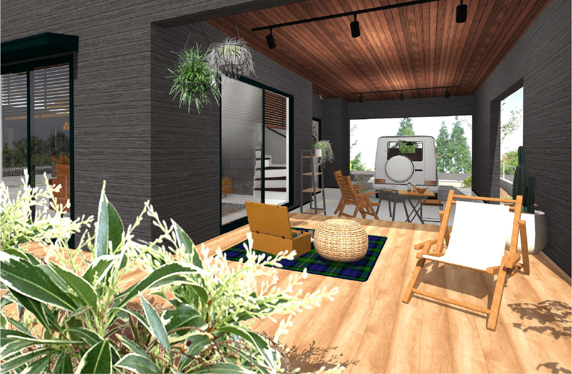 画像：ガレージ + 独立型ホビーベース