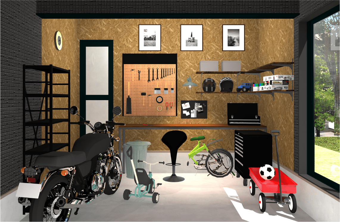 画像：ガレージ + ホビーベース 一体型