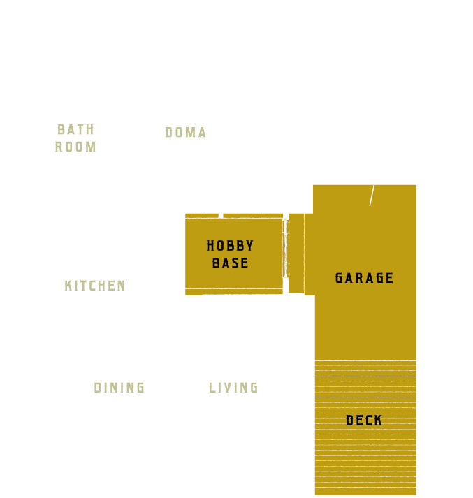 画像：おすすめのプラン例 1F ここが家族の遊びの基地！