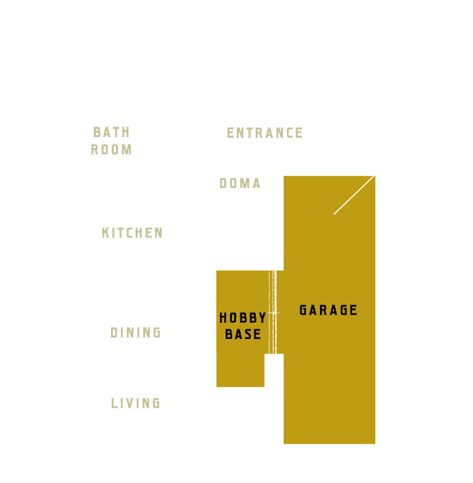 画像：おすすめのプラン例 1F ここが家族の遊びの基地！